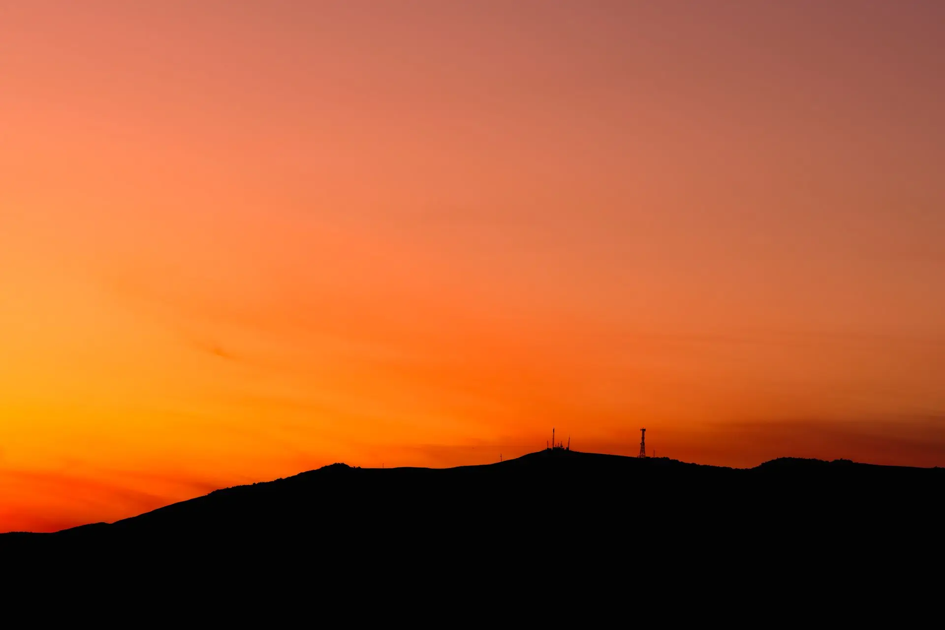 Sunset 15 A sunset like a firestorm behind a radio tower