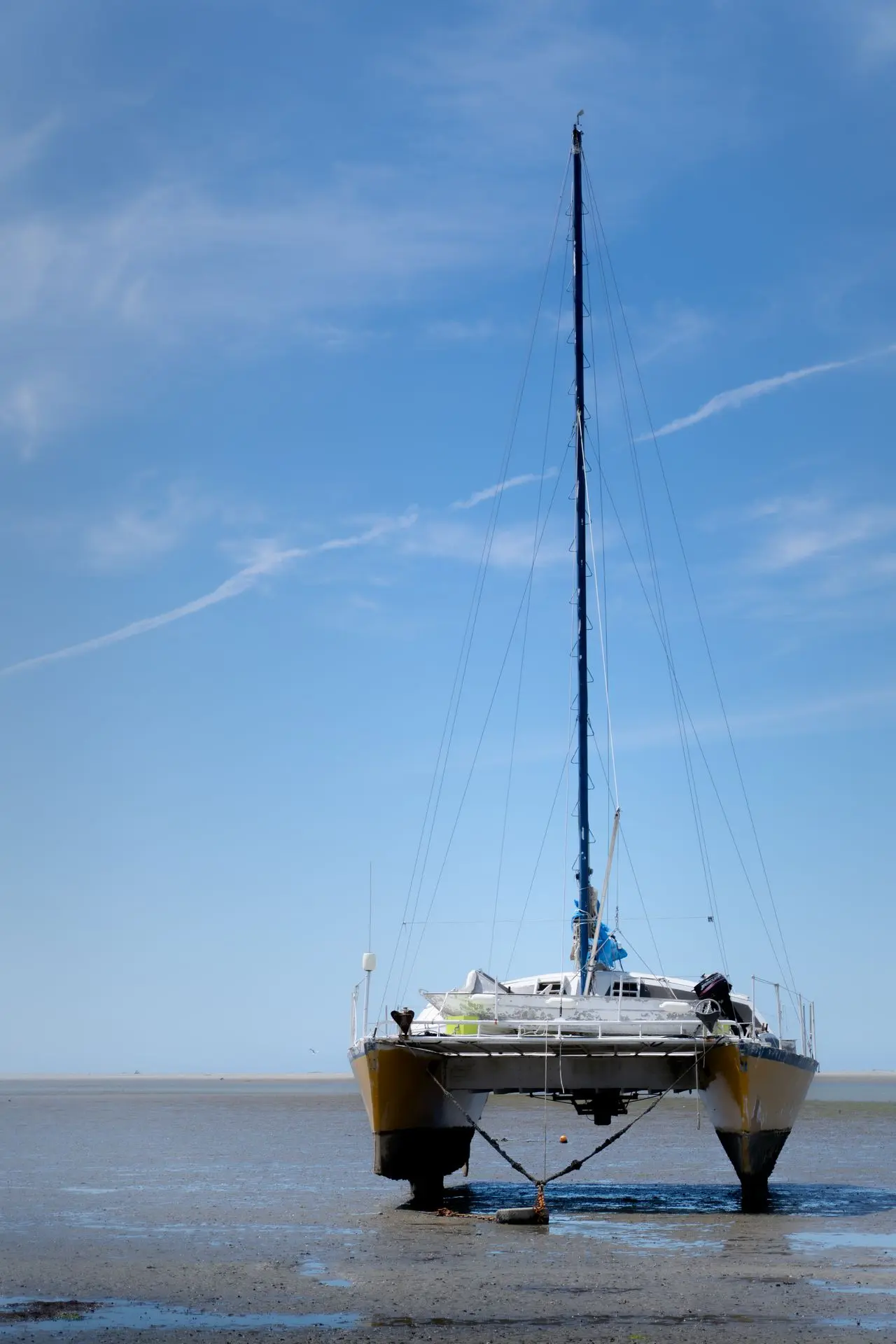 Boat 1 A beached sailboat.